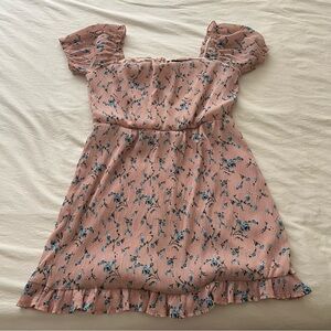 Pink Missguided dress with blue floral print size 10